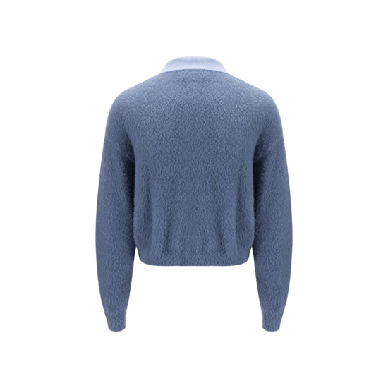 Fluffy Knit Cardigan - Blue