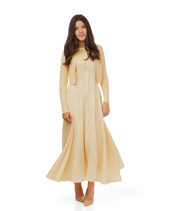 Pale Yellow Overlay Dress