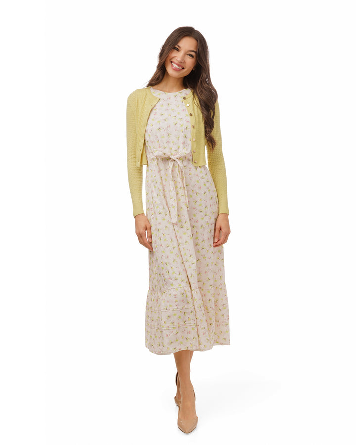 Green Floral Printed Overlay Dress