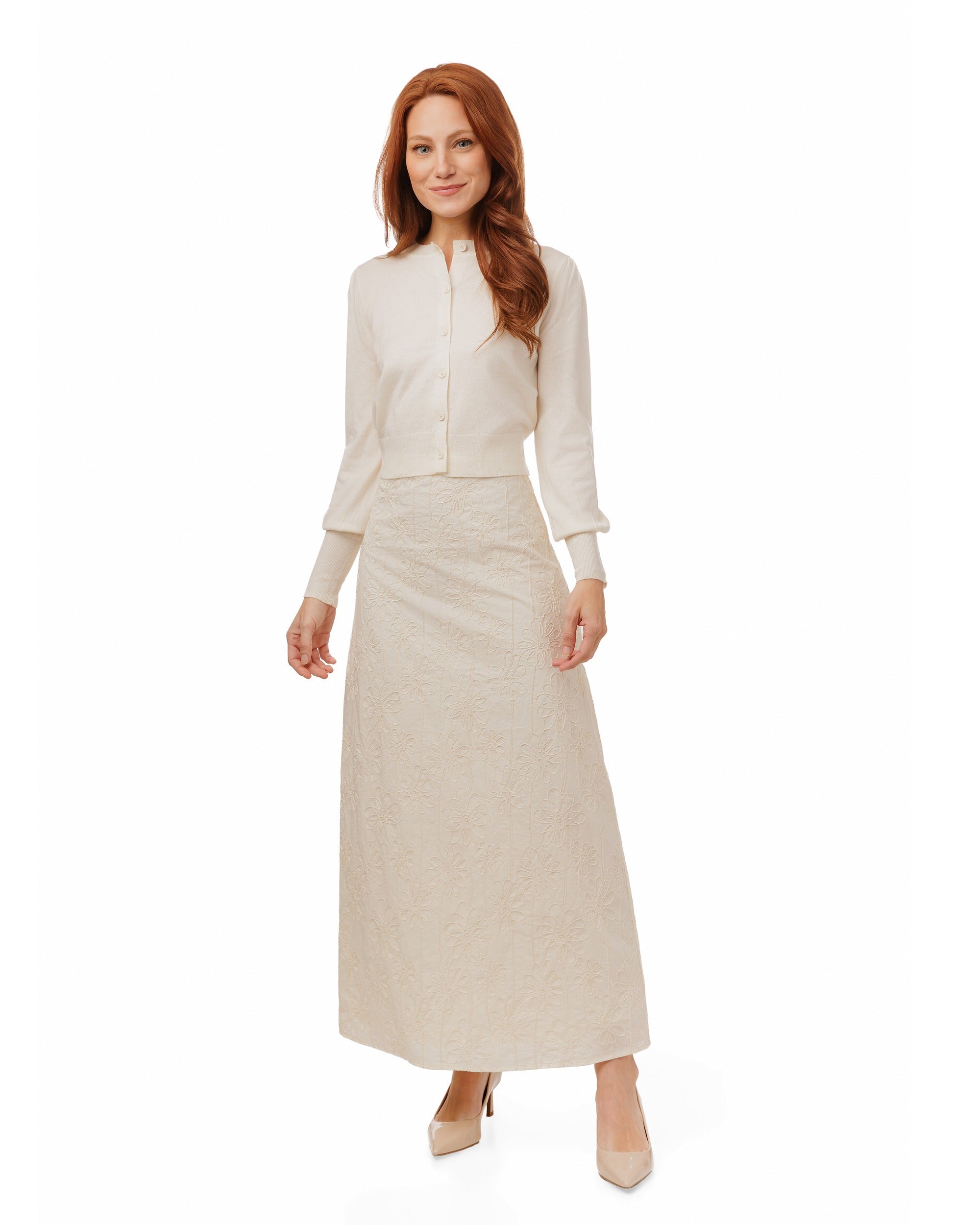 Ivory Bishop Sleeve Cardigan