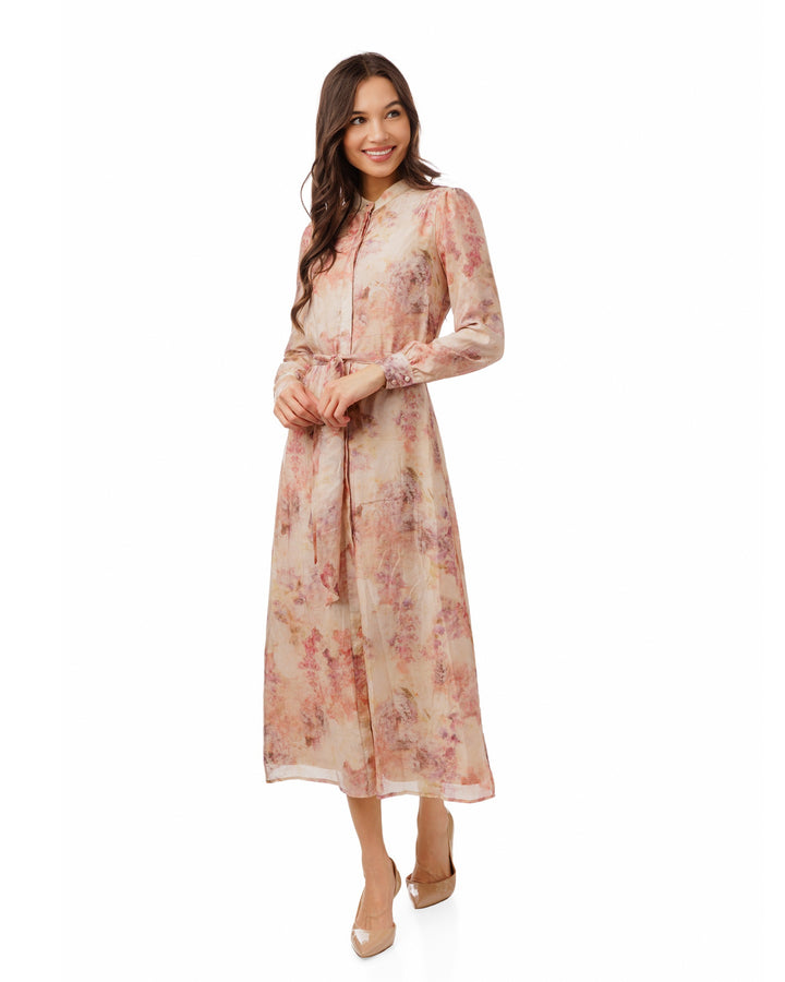 Pink Floral Printed Dress