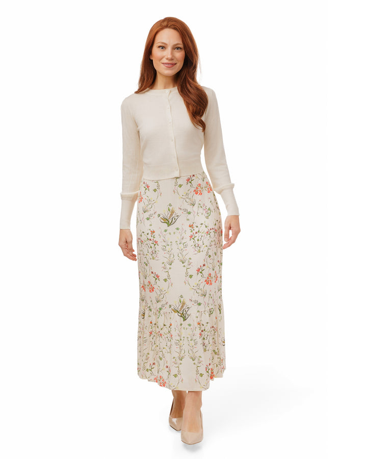 Fruit Printed Linen Skirt