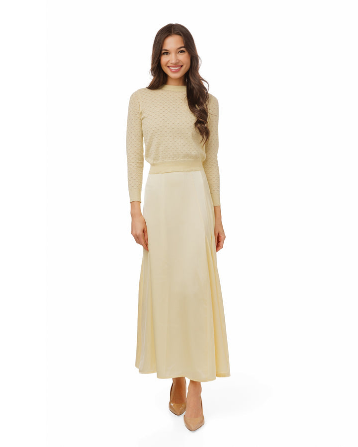 Textured Knit Top - Pale Yellow