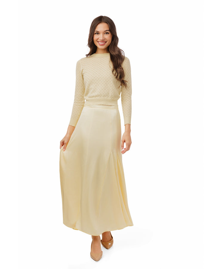 Textured Knit Top - Pale Yellow