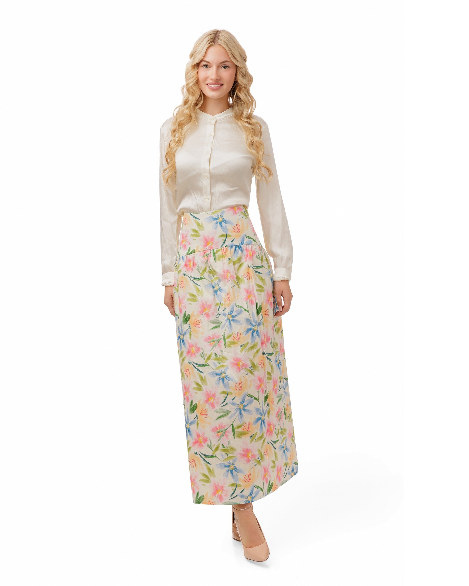 Solid Satin Top - Ivory