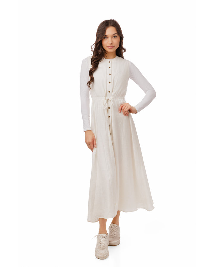 Ivory Linen Drawstring Jumper