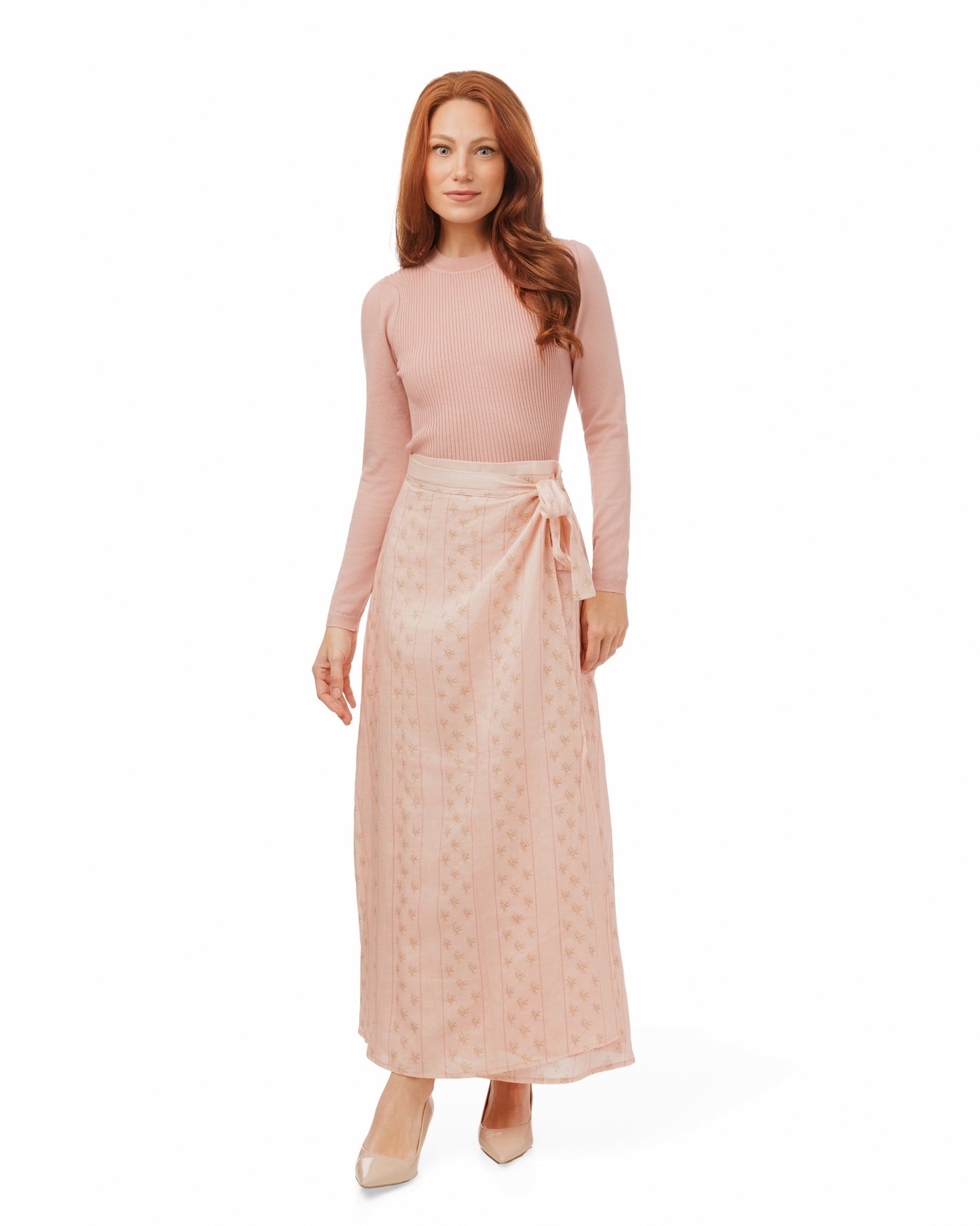 Light Pink Fake Wrap Skirt