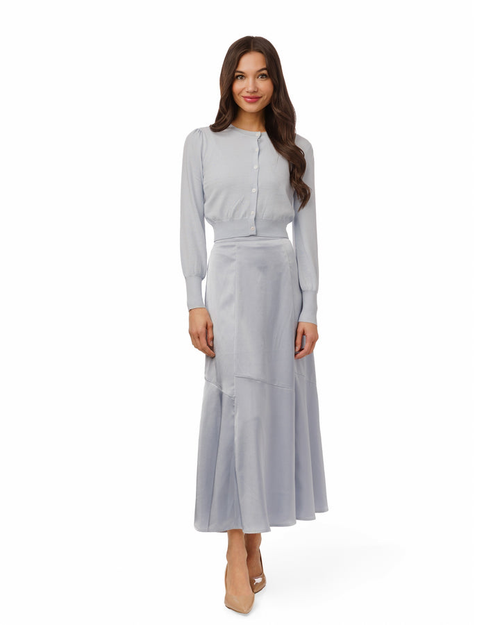 Pale Light Blue Button-Up Cardigan