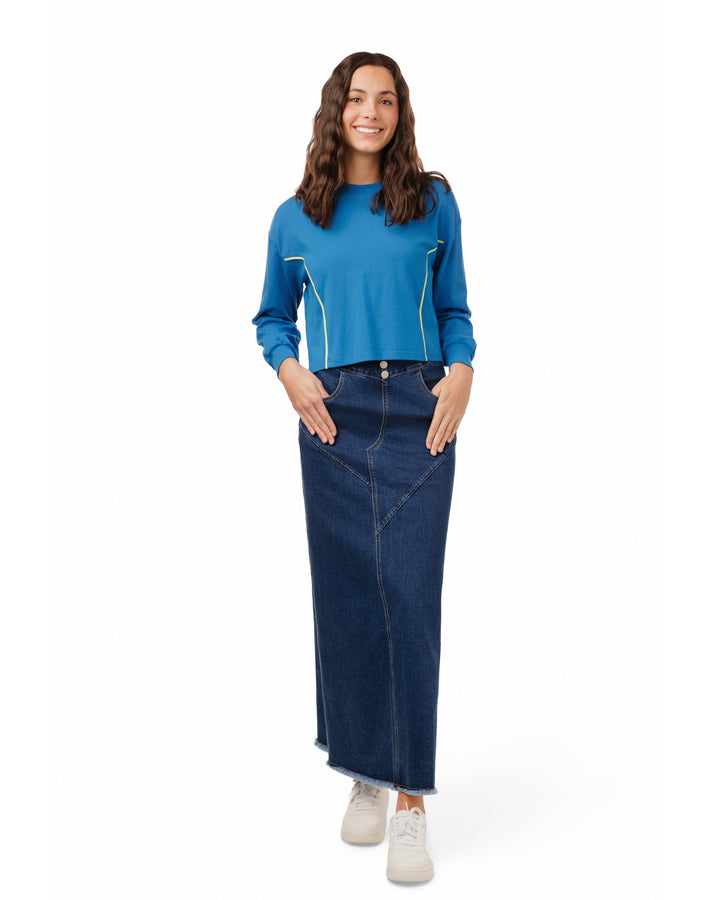 Side Piping Top - Royal Blue