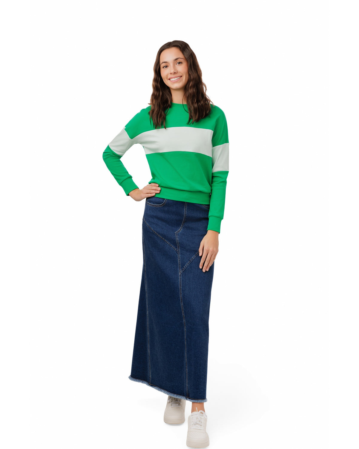Basic Bold Stripe Top - Kelly Green – The Runway Company