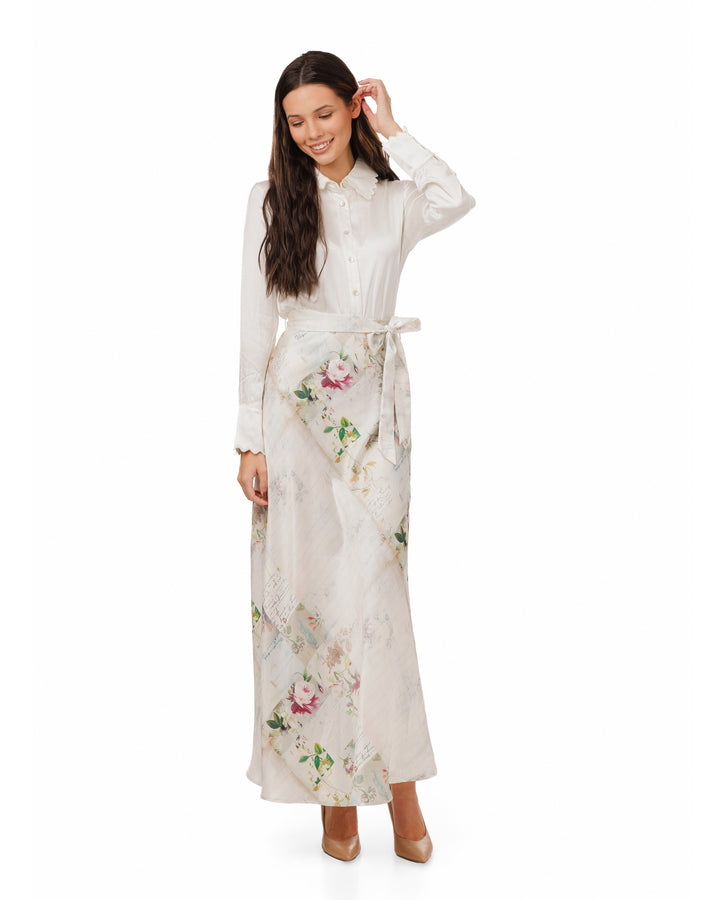 Blouse With Scalloped Collar - Silk