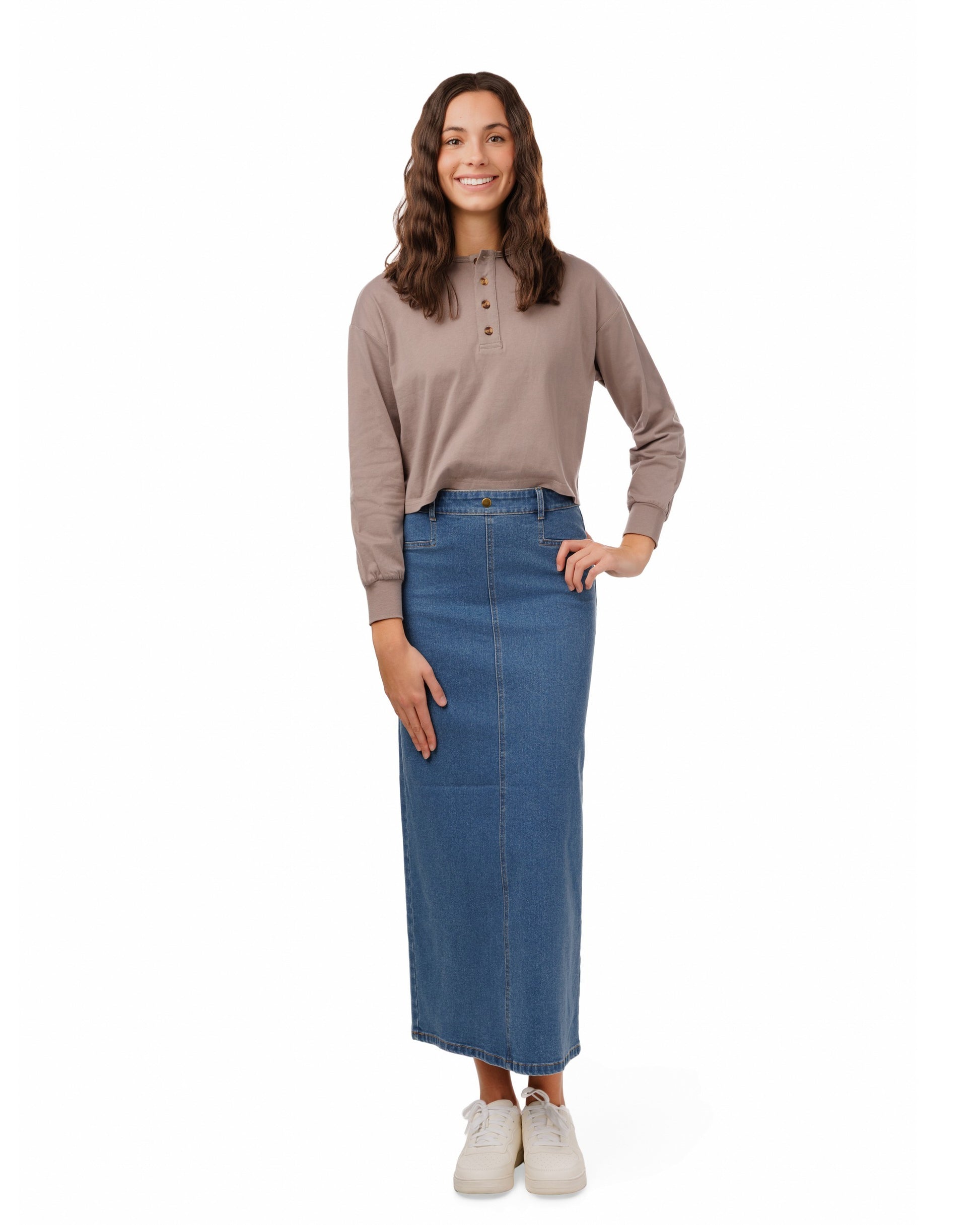 Basic Placket Dolman - Stone