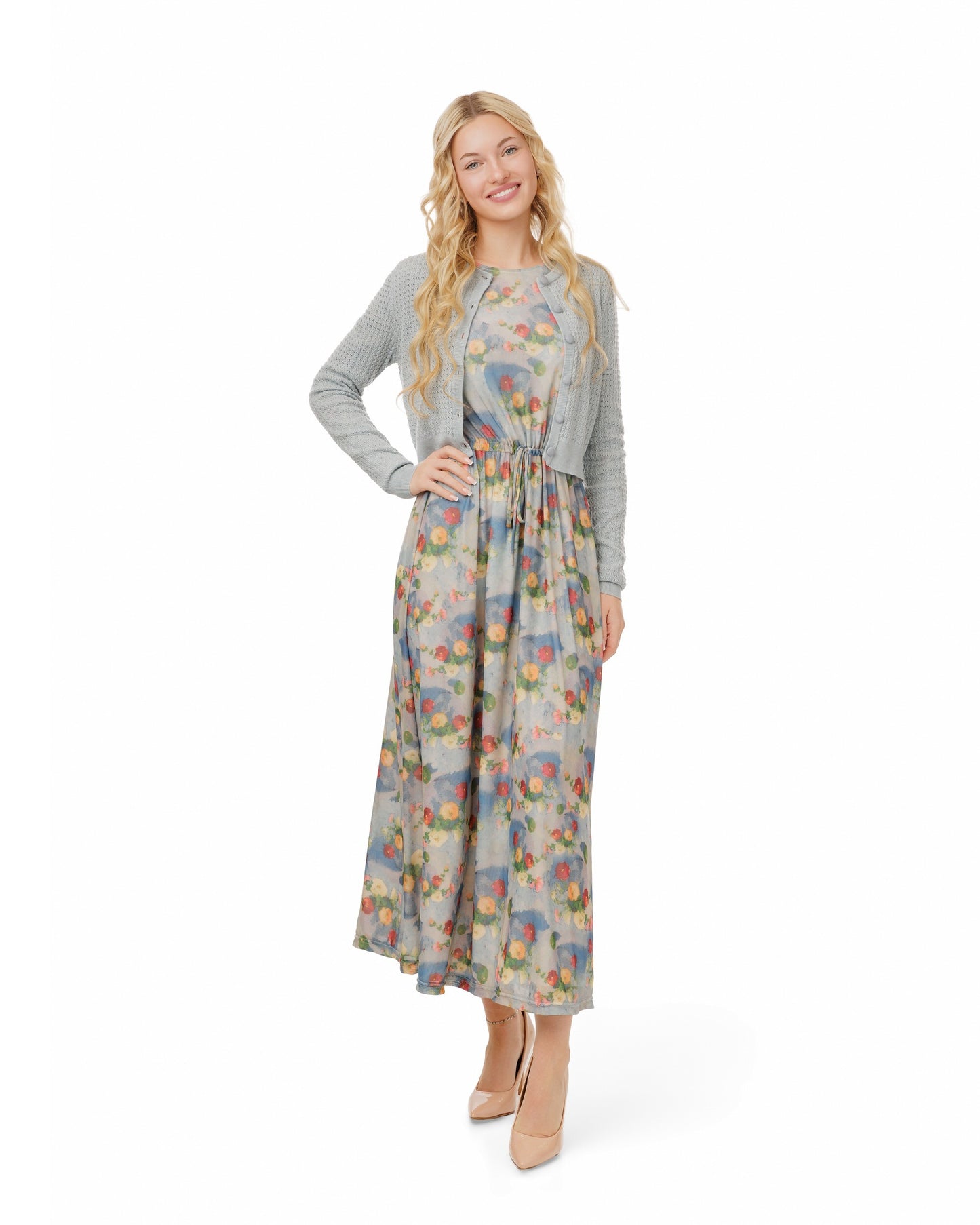 Floral Patchwork Overlay Dress