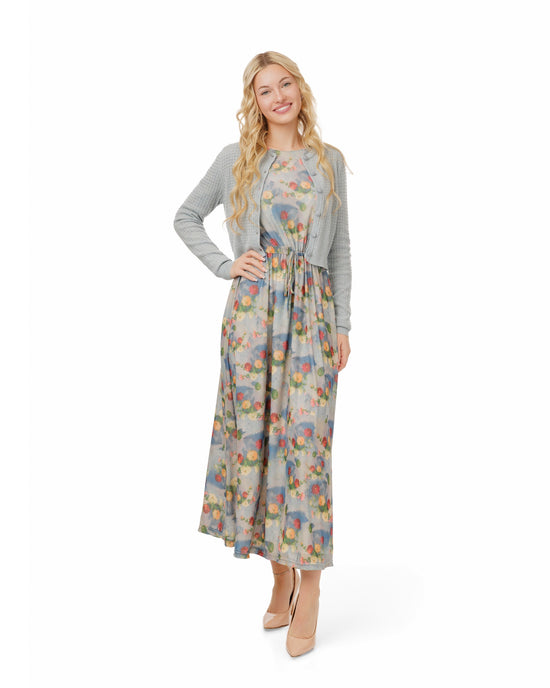 Floral Patchwork Overlay Dress