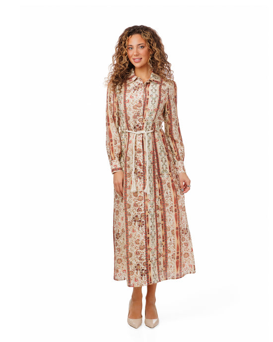Rope Belt Printed Dress