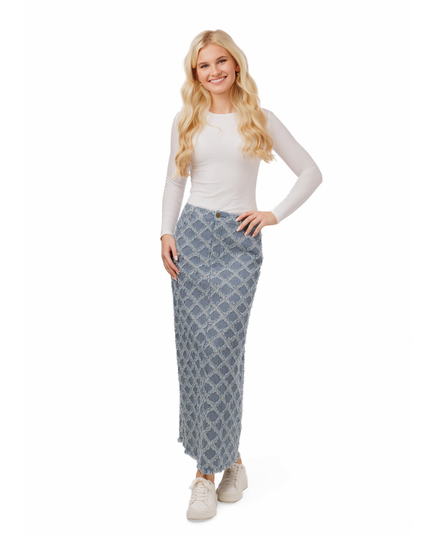 Denim Skirt With Felt