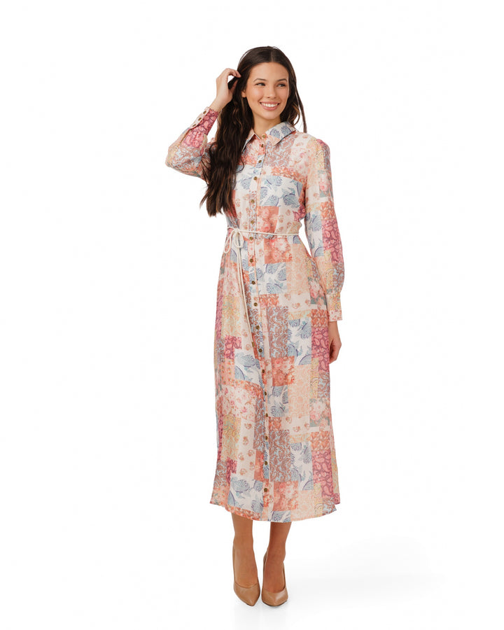 Floral Patchwork Printed Dress