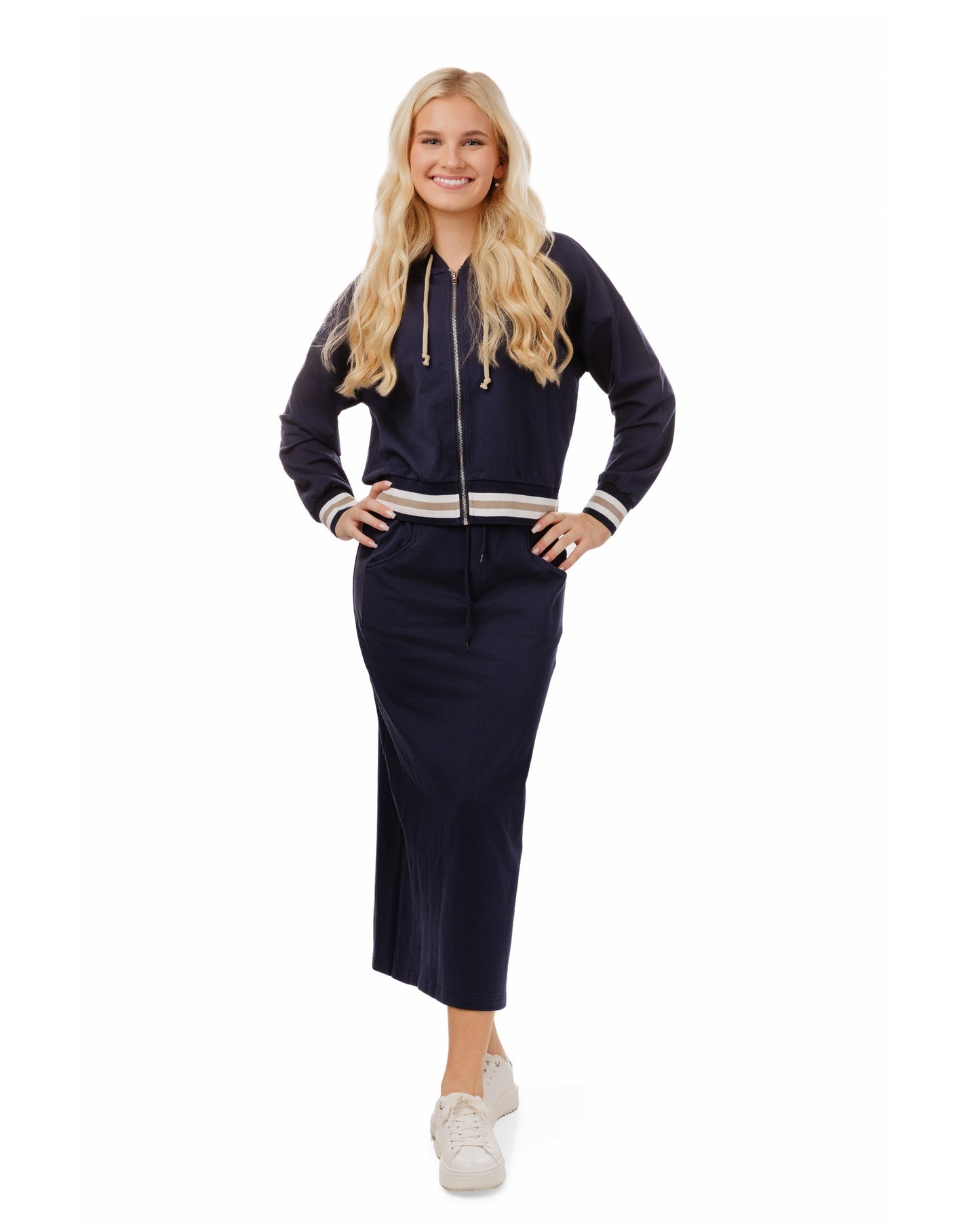 Sweatshirt Drawstring Skirt - Midnight