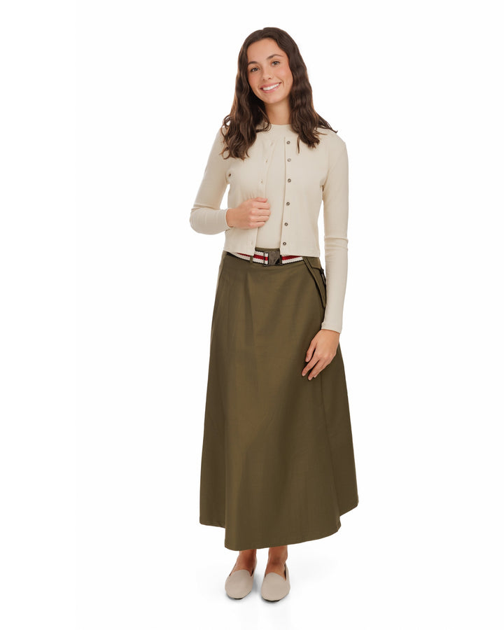 Cropped Ribbed Twin Set- Parchment