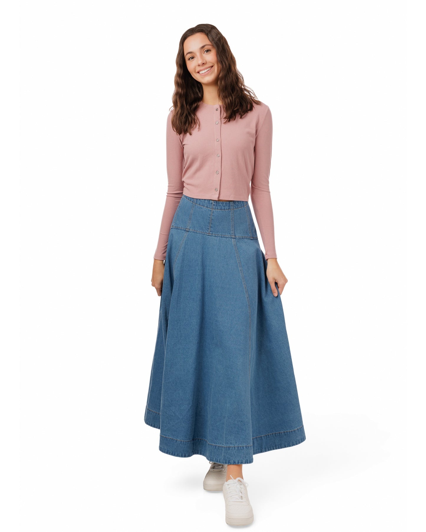 Aline Circle Skirt- Denim Blue