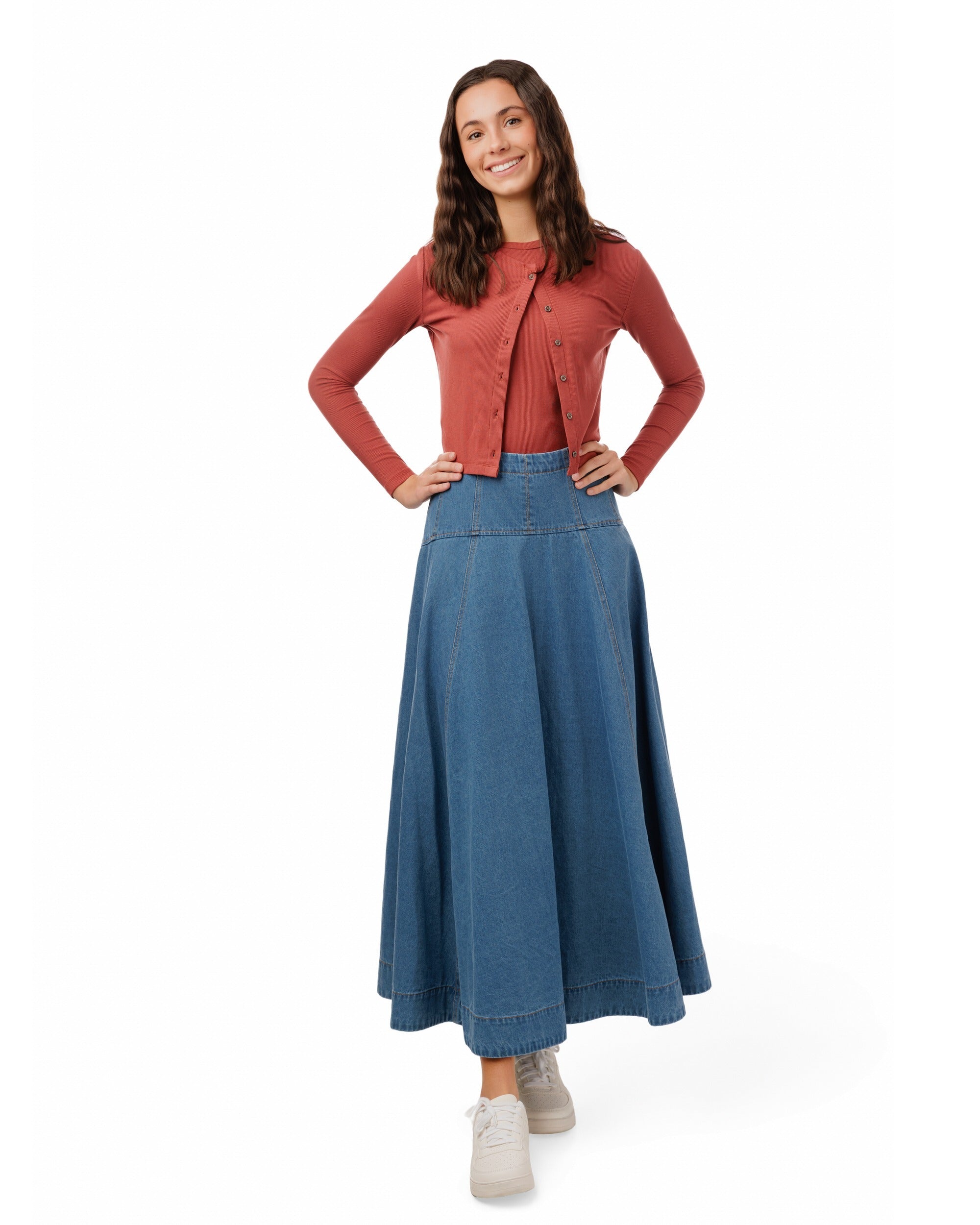 Cropped Ribbed Twin Set- Sunset
