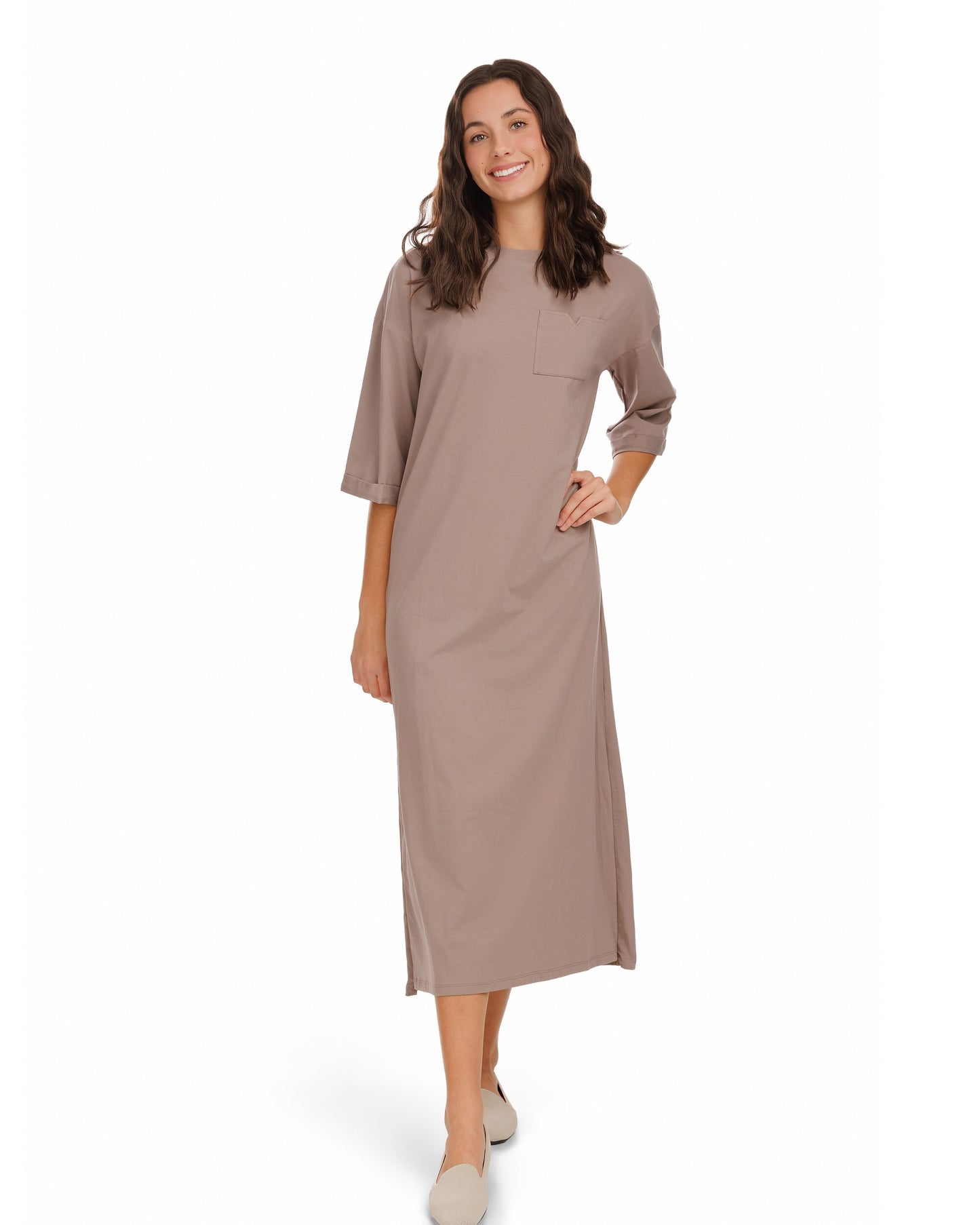 T-Shirt Pocket Dress - Stone