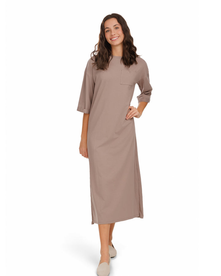 T-Shirt Pocket Dress - Stone