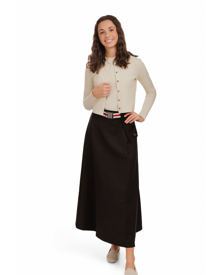 Aline Buckle Skirt-Black