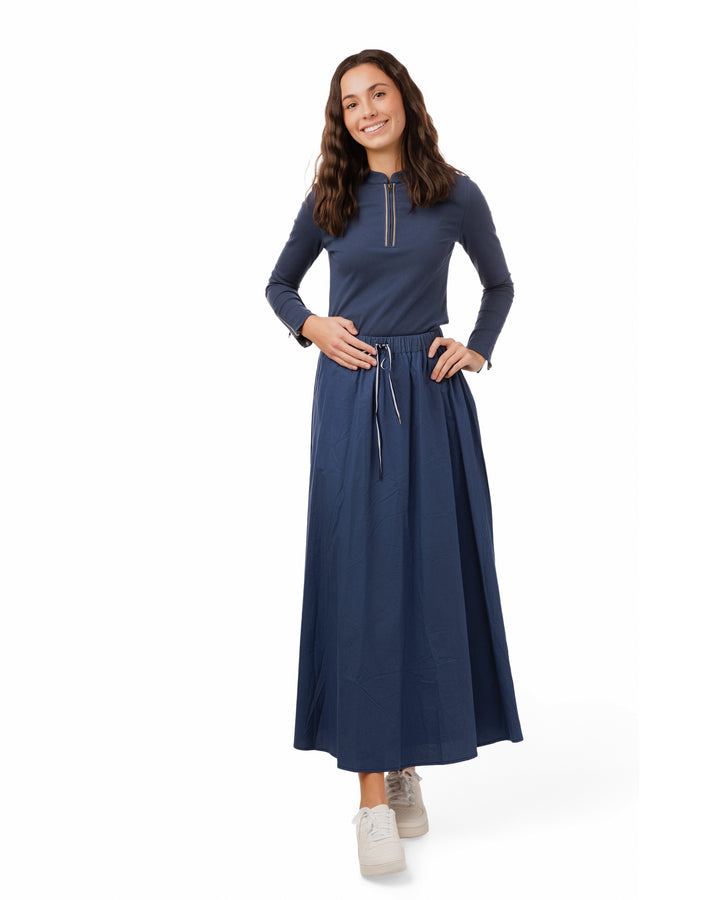 Drawstring Shoelace Skirt- Midnight