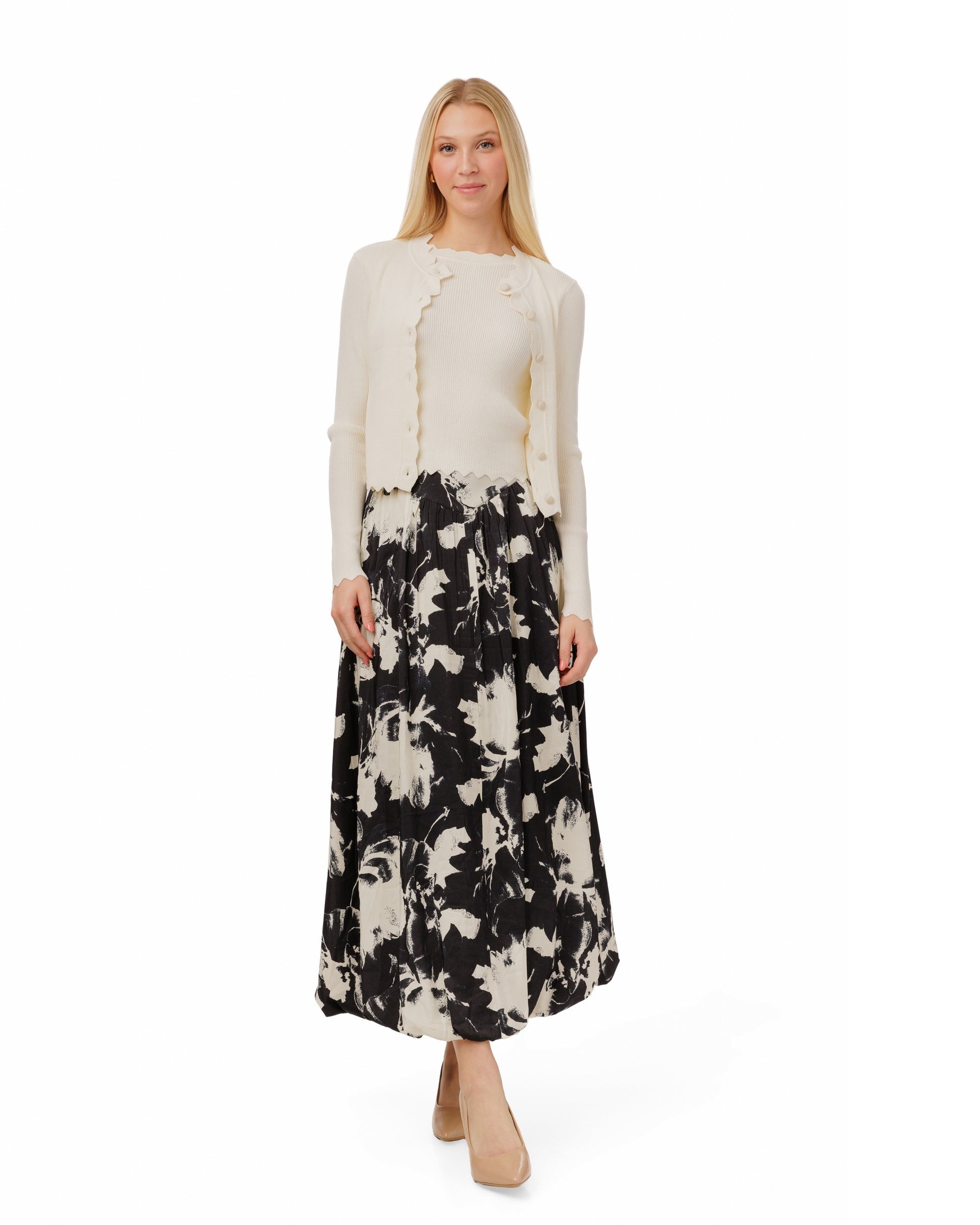 Black And White Bubble Skirt