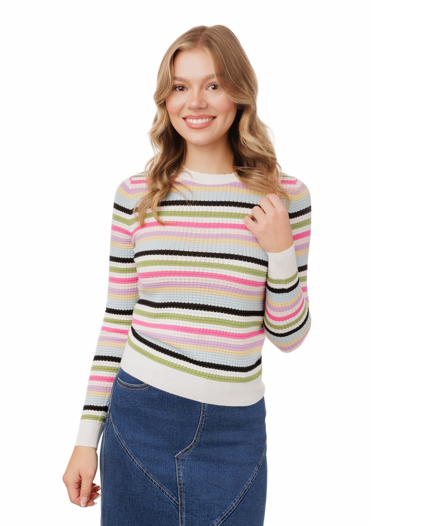 Colorful Striped Knit Top