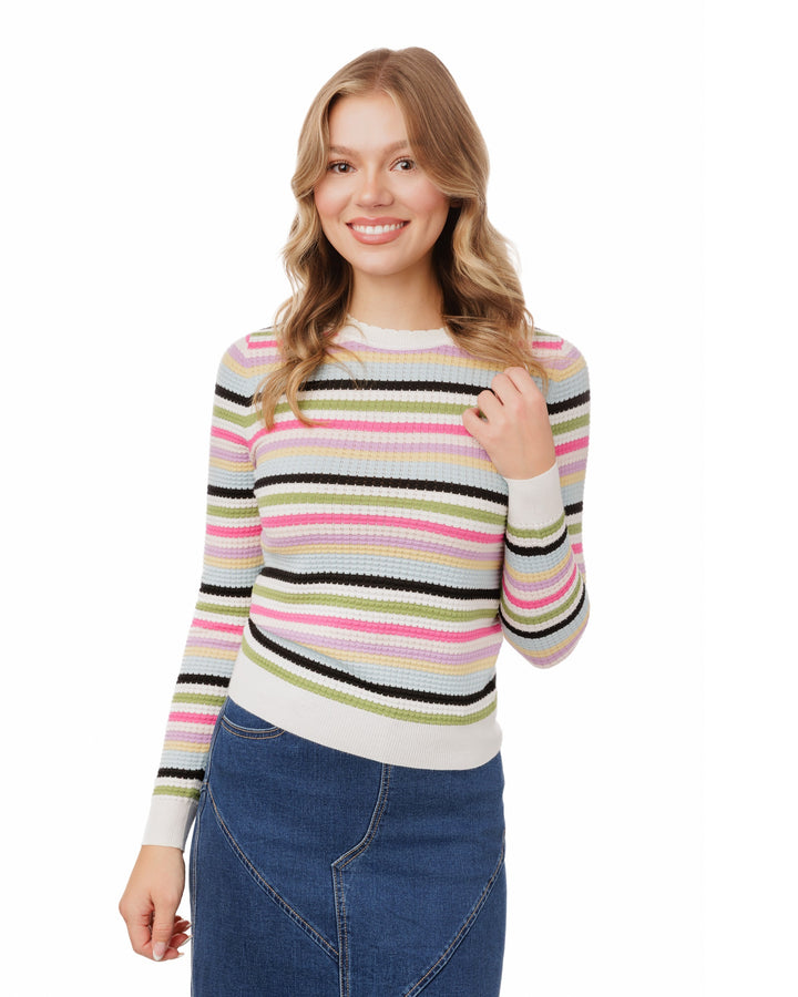 Colorful Striped Knit Top