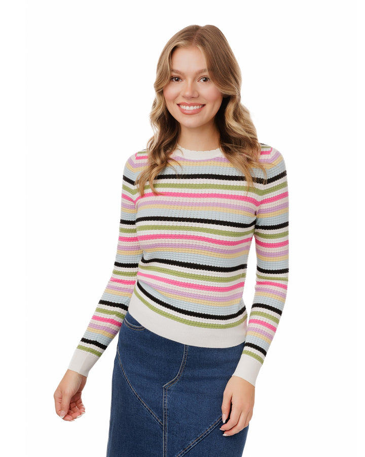 Colorful Striped Knit Top