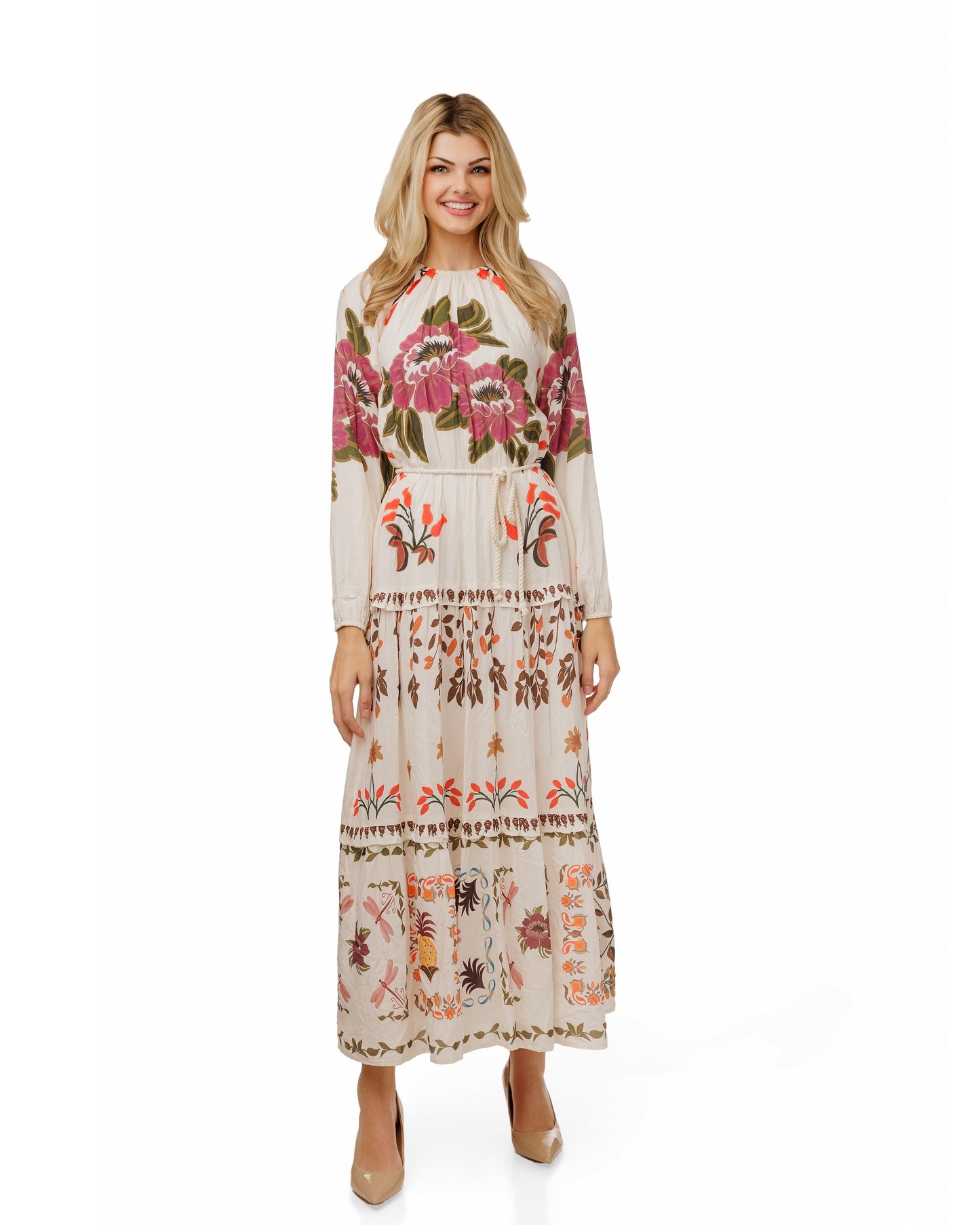 Floral Printed Linen Dress