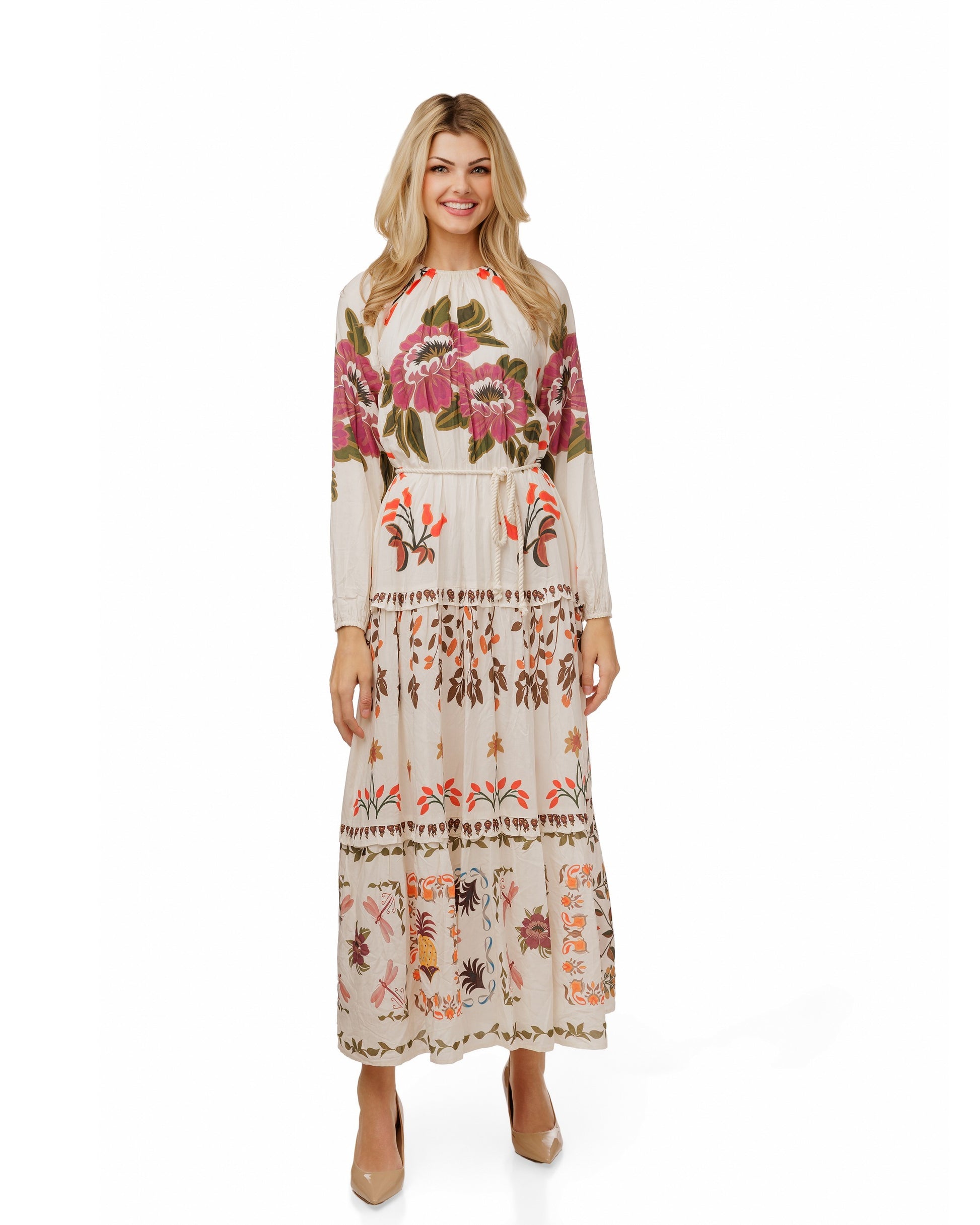 Floral Printed Linen Dress