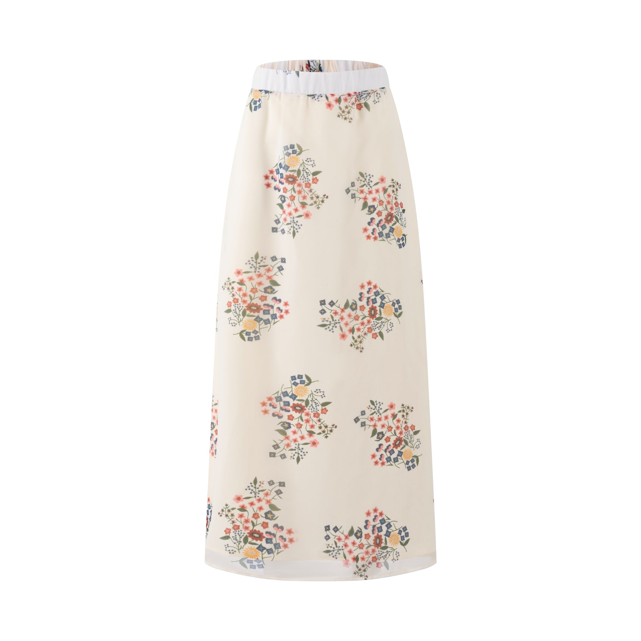 Cream Skirt With Floral Print