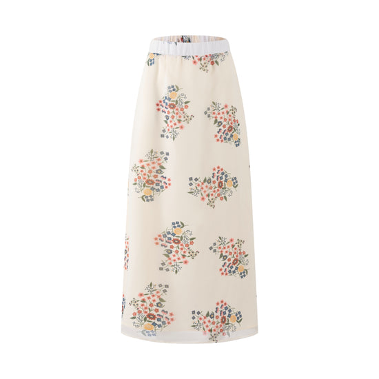 Cream Skirt With Floral Print