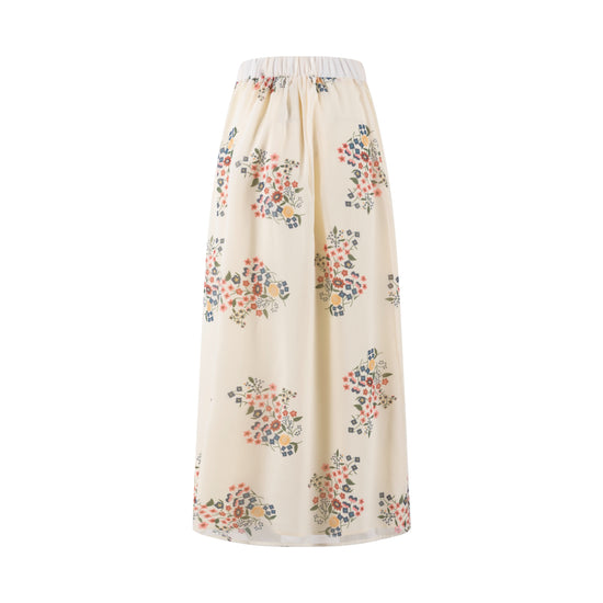 Cream Skirt With Floral Print