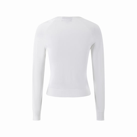 White Cardigan With Bow Shaped Buttons