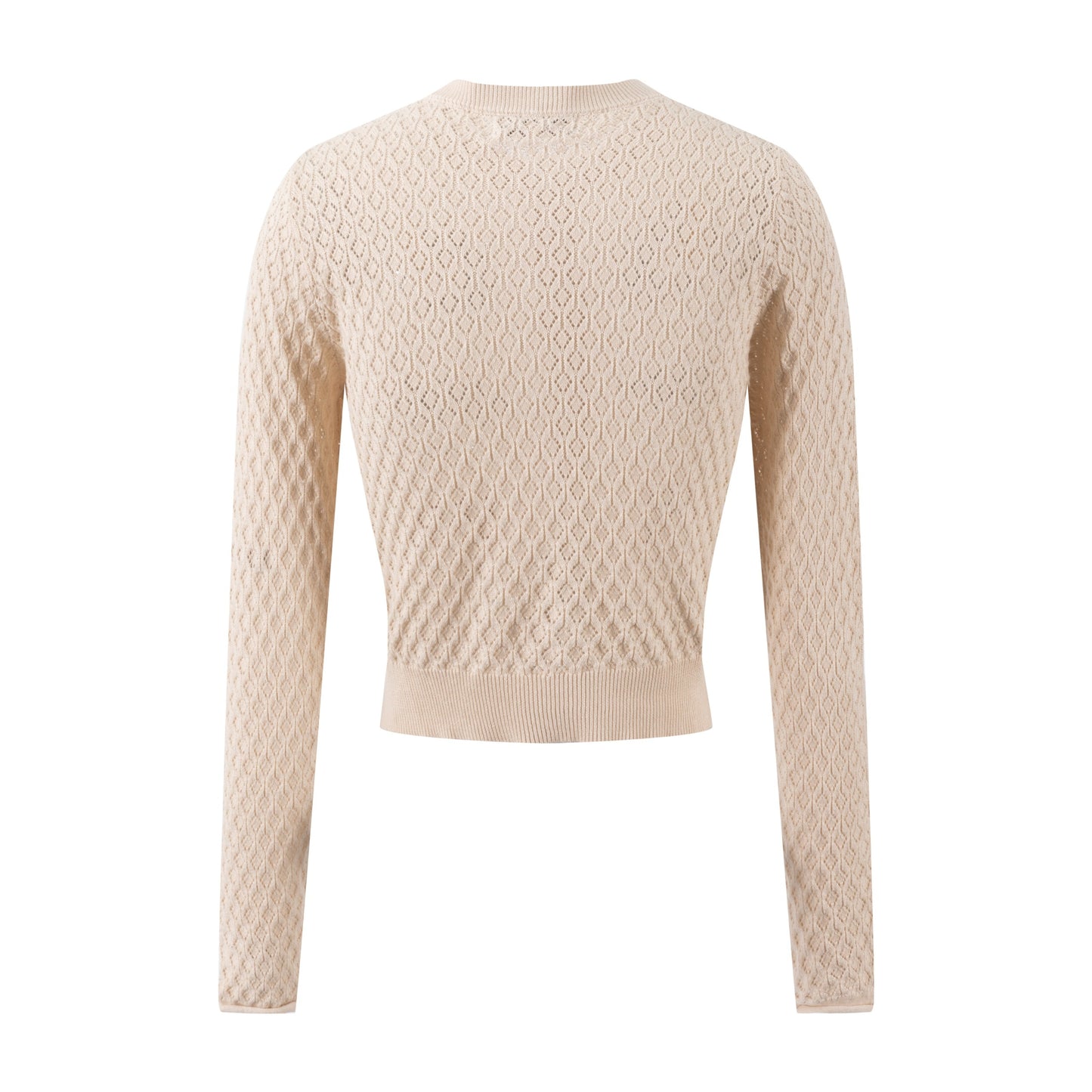 Tan Knit Textured Cardigan With Embroidered Flowers