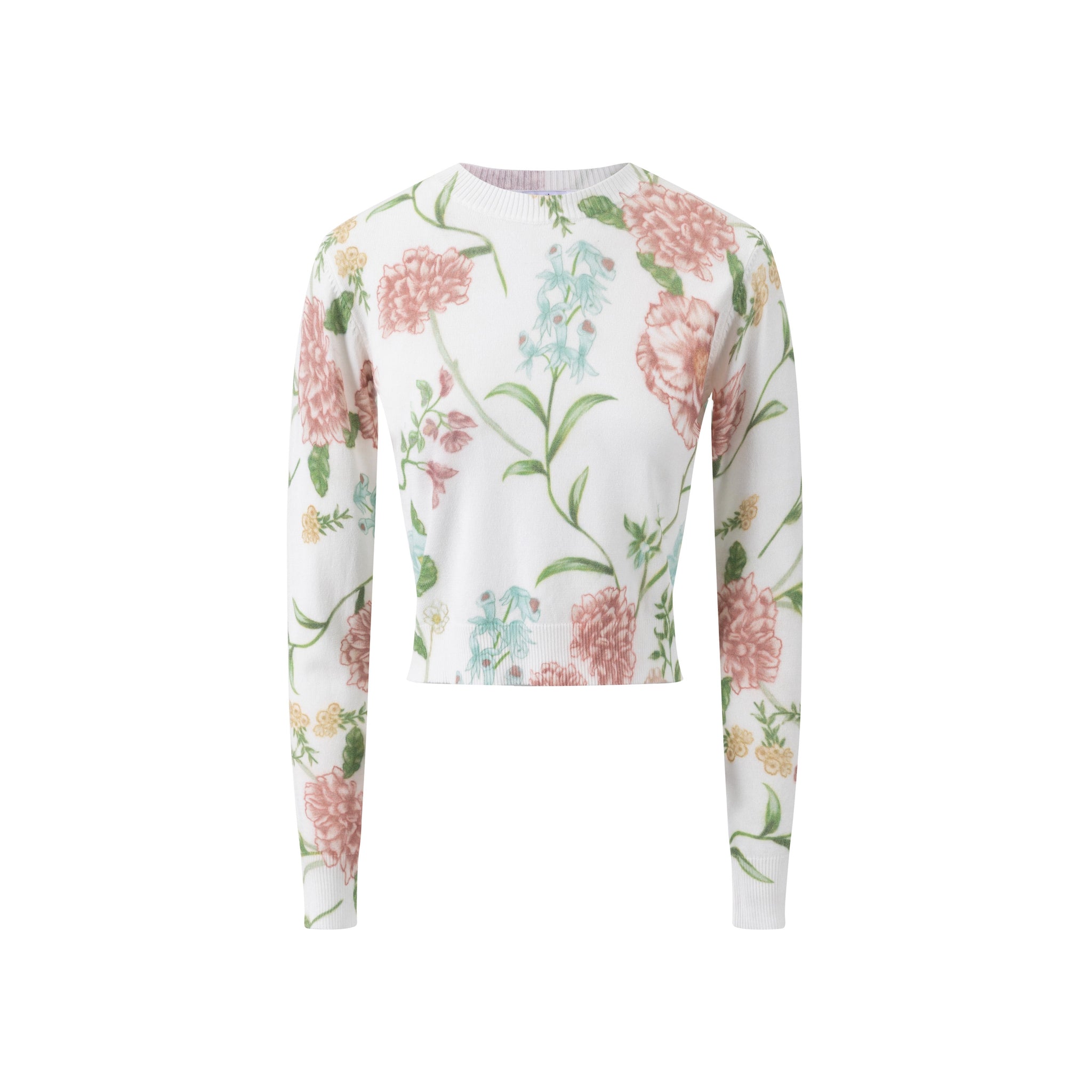 Pink Flower Printed Knit Top
