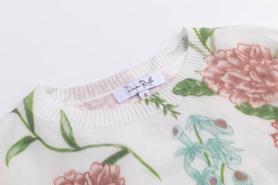 Pink Flower Printed Knit Top