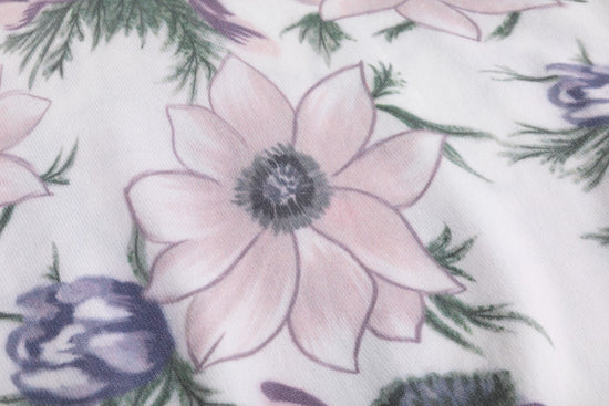 White Knit Top With Pink Floral Print