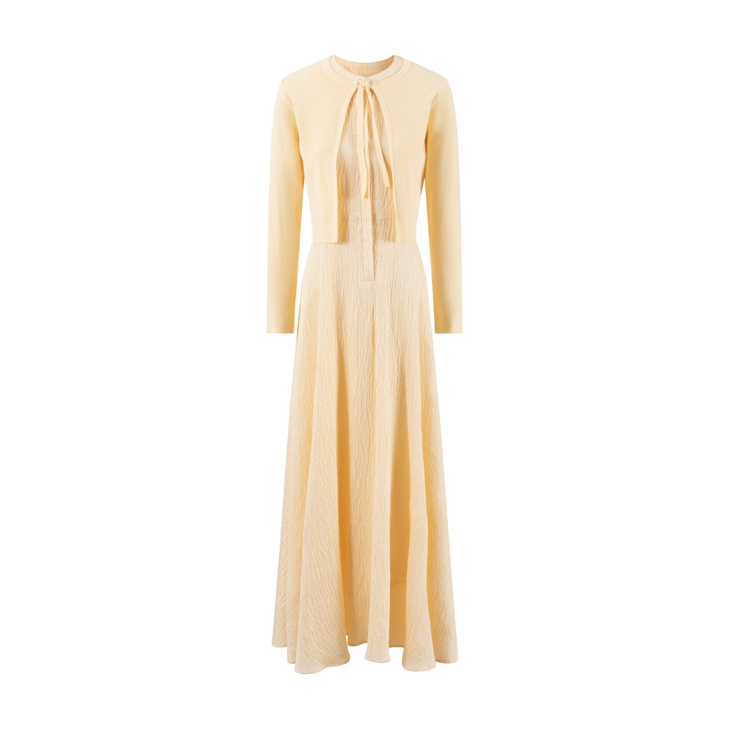 Pale Yellow Overlay Dress