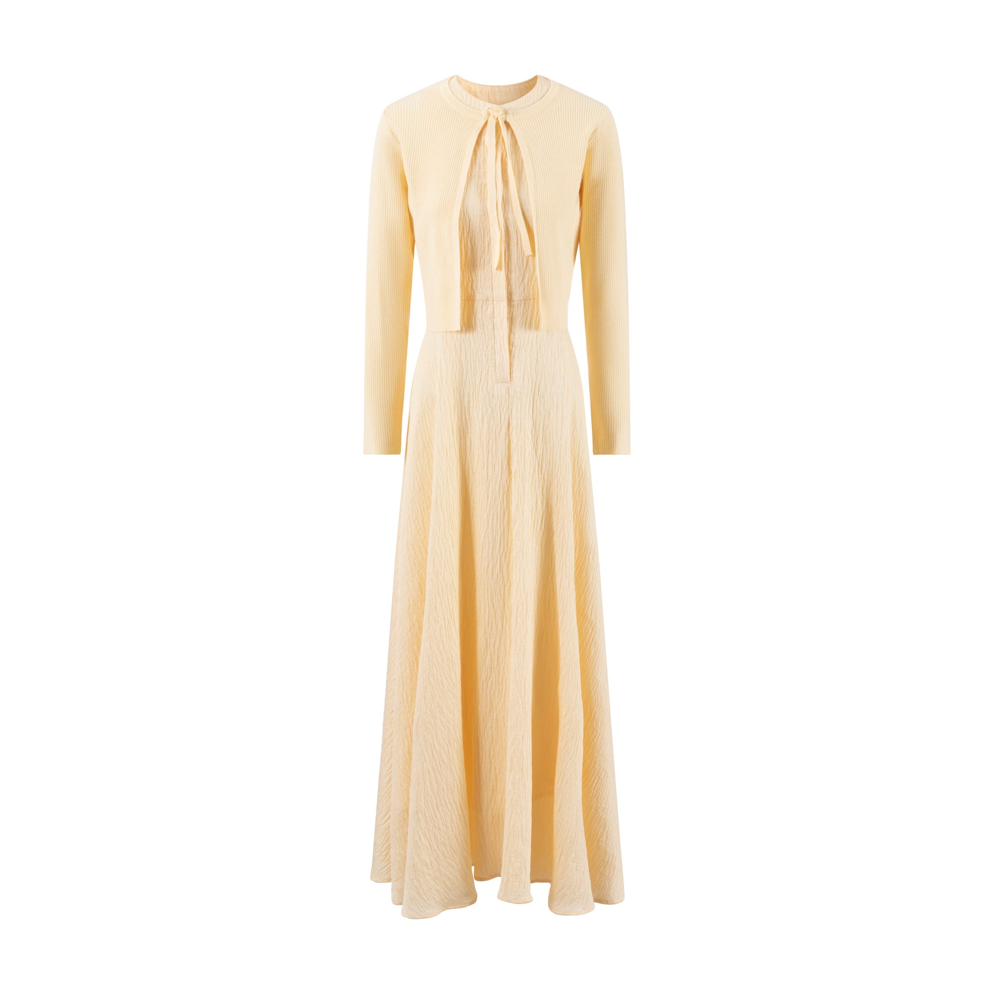 Pale Yellow Overlay Dress