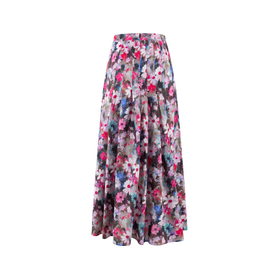 Hot Pink Floral Cotton Skirt