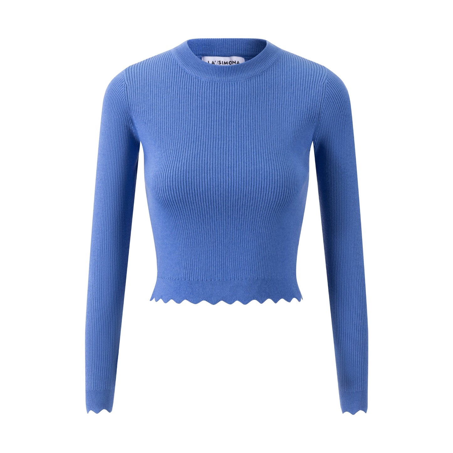 Scalloped Knit Top - Blue