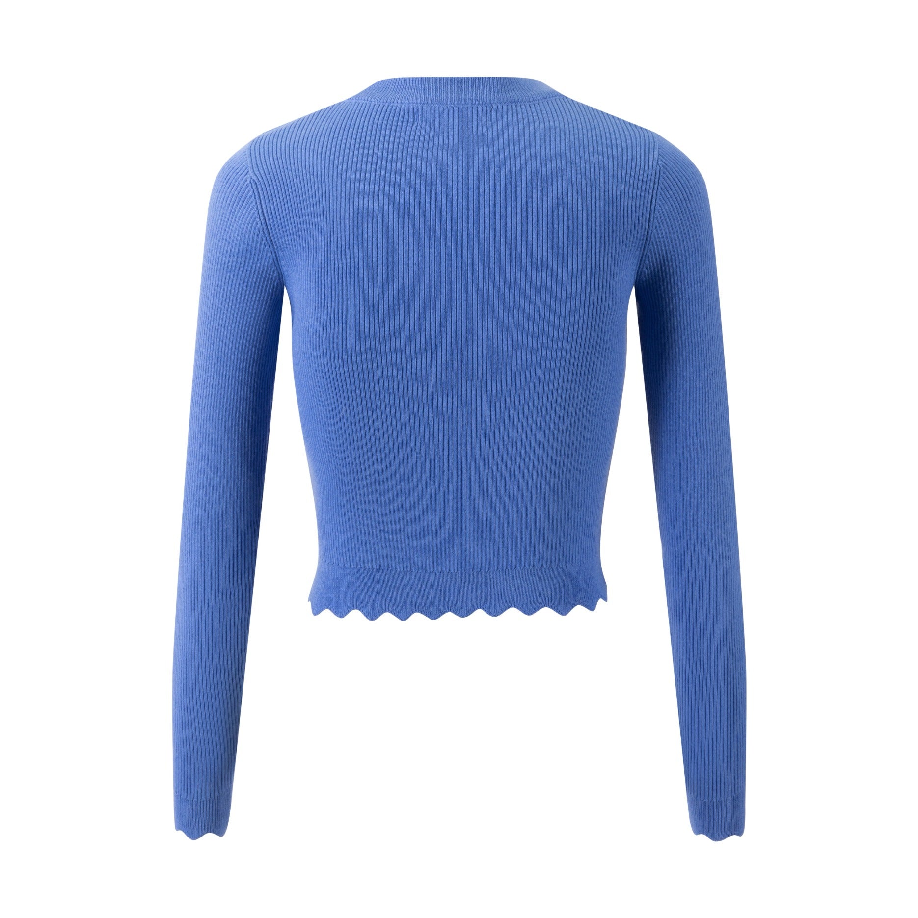 Scalloped Knit Top - Blue