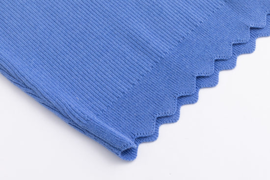 Scalloped Knit Top - Blue