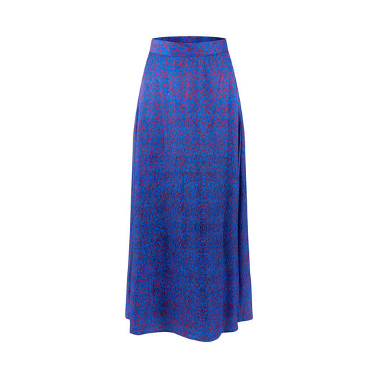 Blue And Red Printed Slip Skirt